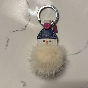 Coach Fur Snowman Keychain or Purse Charm